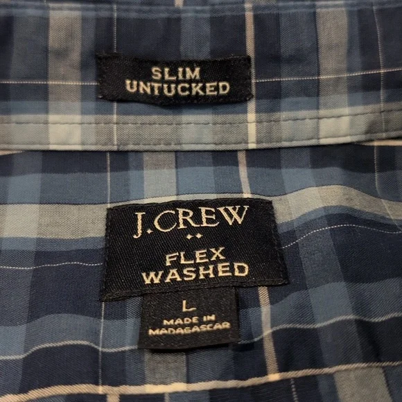 J. Crew Men's Large Slim Untucked Flex Washed Long Sleeve Shirt Style #BI051 - Picture 4 of 15